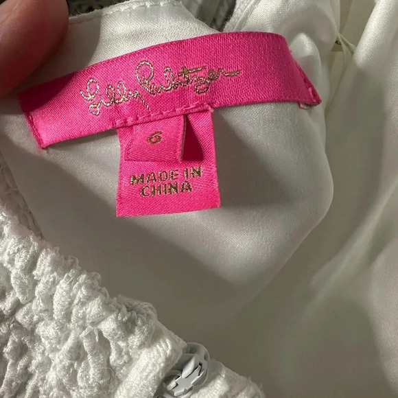 Lilly Pulitzer Nila Jumpsuit white lace overlay romper with waist tie bridal - Picture 4 of 4